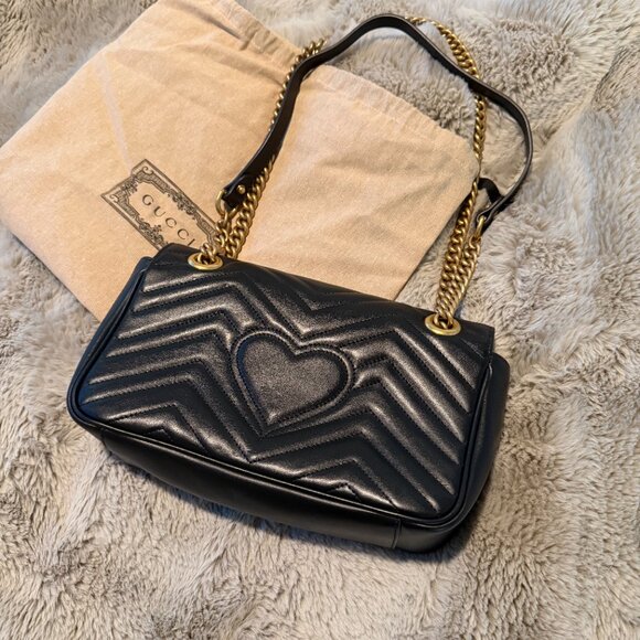 Gucci Marmont Medium Shoulder Bag - Black - Picture 2 of 7